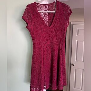 Maroon Crochet dress from Express.
